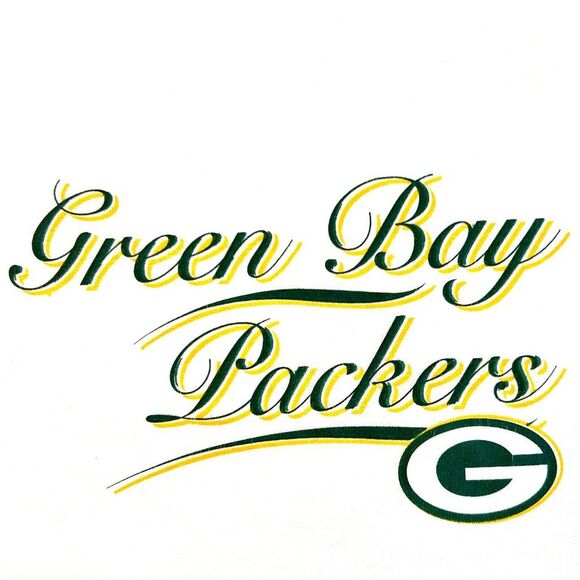 GREEN BAY PACKERS Ladies Script White Tee L *NWT* - Picture 1 of 8